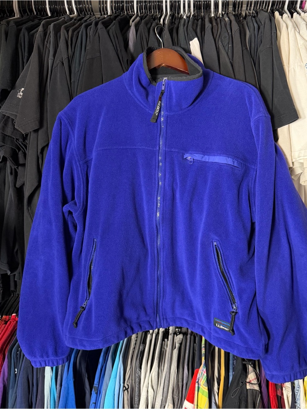 Vintage 90s LL Bean Fleece Jacket Mens Large Purple Polartec Windbloc Series USA